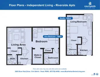 Floorplan of Courtyards at River Park, Assisted Living, Fort Worth, TX 2