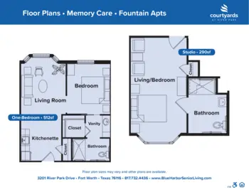 Floorplan of Courtyards at River Park, Assisted Living, Fort Worth, TX 3