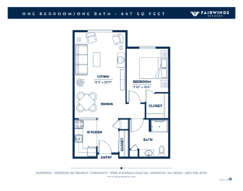 Floorplan of Fairwinds - Redmond, Assisted Living, Redmond, WA 1