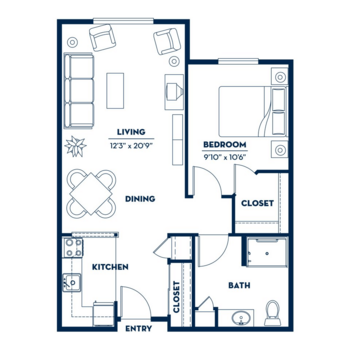 Floorplan of Fairwinds - Redmond, Assisted Living, Redmond, WA 2