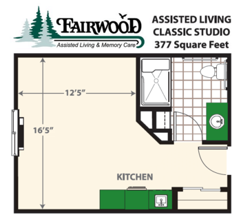 Floorplan of Fairwood Retirement Village & Assisted Living, Assisted Living, Memory Care, Spokane, WA 1