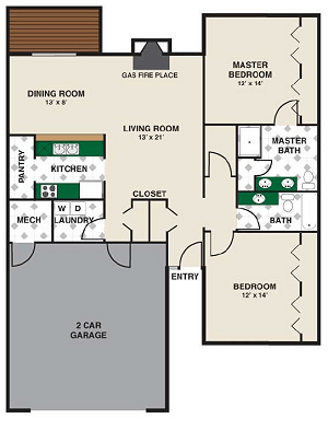 Floorplan of Fairwood Retirement Village & Assisted Living, Assisted Living, Memory Care, Spokane, WA 5