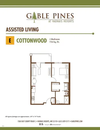 Floorplan of Gable Pines at Vadnais Heights, Assisted Living, Memory Care, Vadnais Heights, MN 8