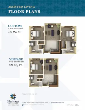 Floorplan of Heritage Place Assisted Living, Assisted Living, Burleson, TX 1