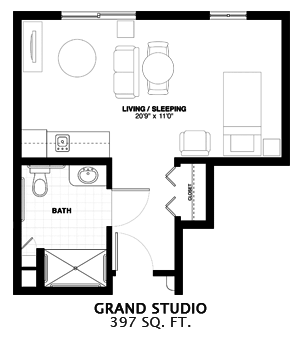 Floorplan of Patriots Glen, Assisted Living, Bellevue, WA 1