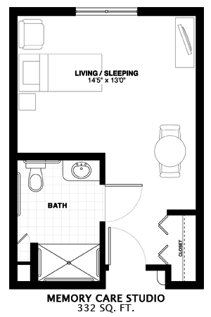 Floorplan of Patriots Glen, Assisted Living, Bellevue, WA 4