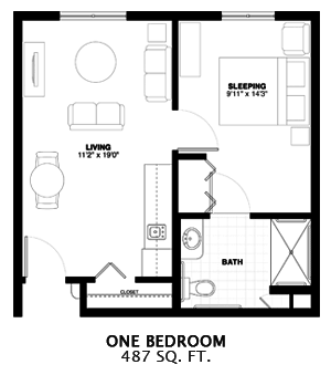 Floorplan of Patriots Glen, Assisted Living, Bellevue, WA 6