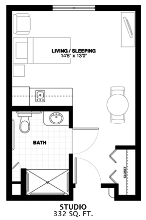 Floorplan of Patriots Glen, Assisted Living, Bellevue, WA 7