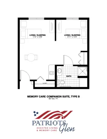 Floorplan of Patriots Glen, Assisted Living, Bellevue, WA 10
