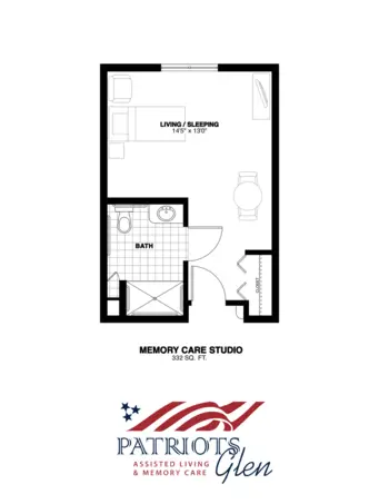Floorplan of Patriots Glen, Assisted Living, Bellevue, WA 11