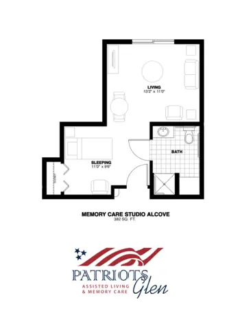 Floorplan of Patriots Glen, Assisted Living, Bellevue, WA 12