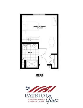 Floorplan of Patriots Glen, Assisted Living, Bellevue, WA 14