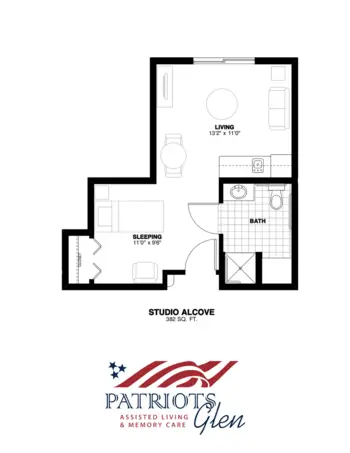 Floorplan of Patriots Glen, Assisted Living, Bellevue, WA 15
