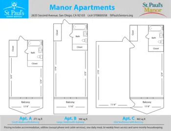 Floorplan of St. Paul's Manor, Assisted Living, San Diego, CA 1