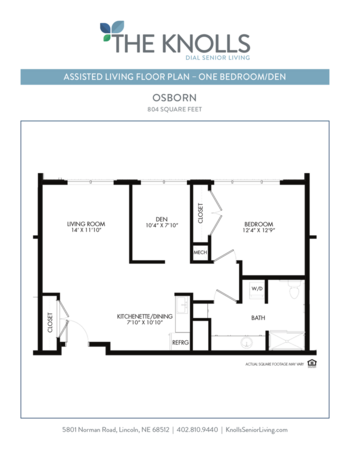 Floorplan of The Knolls, Assisted Living, Memory Care, Lincoln, NE 2