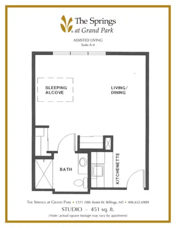 Floorplan of The Springs at Grand Park, Assisted Living, Memory Care, Billings, MT 4