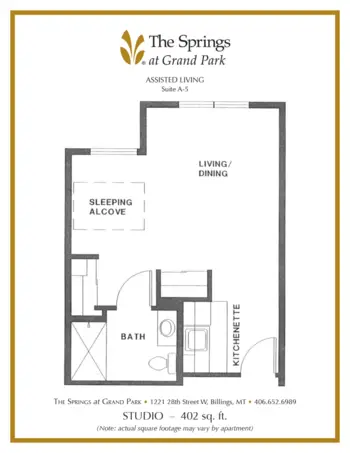 Floorplan of The Springs at Grand Park, Assisted Living, Memory Care, Billings, MT 5