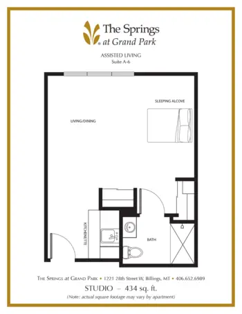 Floorplan of The Springs at Grand Park, Assisted Living, Memory Care, Billings, MT 6