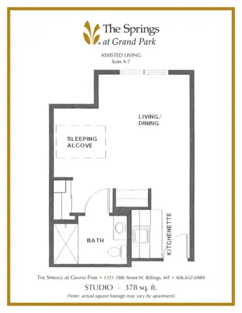 Floorplan of The Springs at Grand Park, Assisted Living, Memory Care, Billings, MT 7