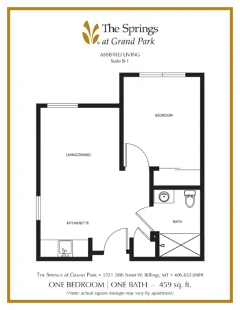 Floorplan of The Springs at Grand Park, Assisted Living, Memory Care, Billings, MT 9