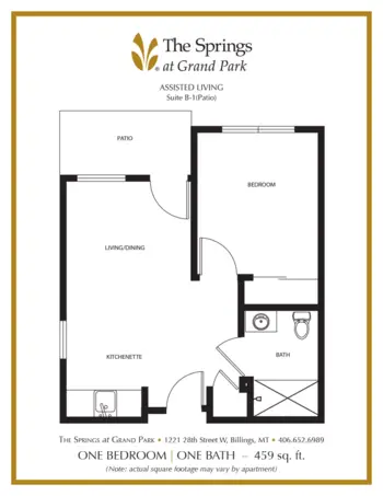 Floorplan of The Springs at Grand Park, Assisted Living, Memory Care, Billings, MT 10