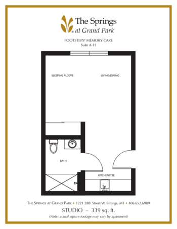 Floorplan of The Springs at Grand Park, Assisted Living, Memory Care, Billings, MT 15