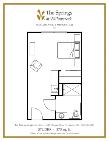 Floorplan of The Springs at Willowcreek, Assisted Living, Salem, OR 1