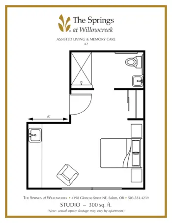 Floorplan of The Springs at Willowcreek, Assisted Living, Salem, OR 2