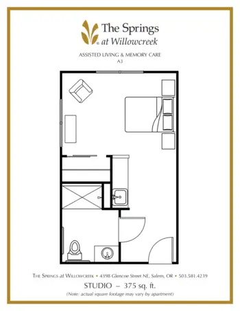 Floorplan of The Springs at Willowcreek, Assisted Living, Salem, OR 3