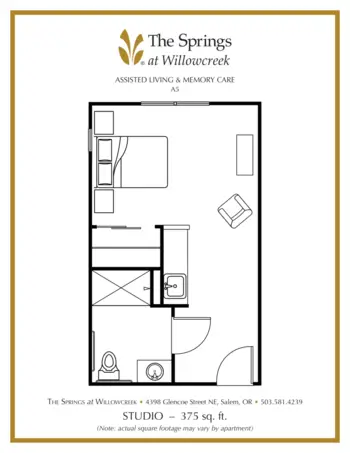 Floorplan of The Springs at Willowcreek, Assisted Living, Salem, OR 5