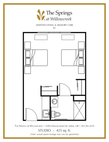 Floorplan of The Springs at Willowcreek, Assisted Living, Salem, OR 6