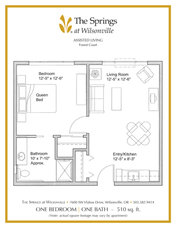 Floorplan of The Springs at Wilsonville, Assisted Living, Wilsonville, OR 1
