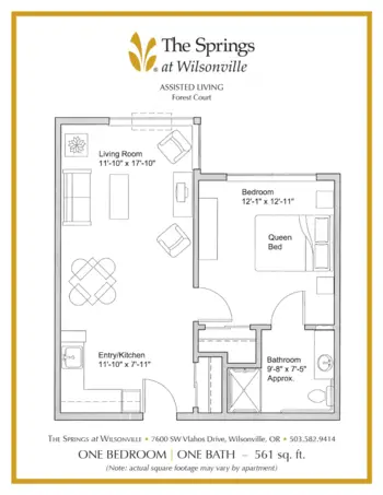 Floorplan of The Springs at Wilsonville, Assisted Living, Wilsonville, OR 2