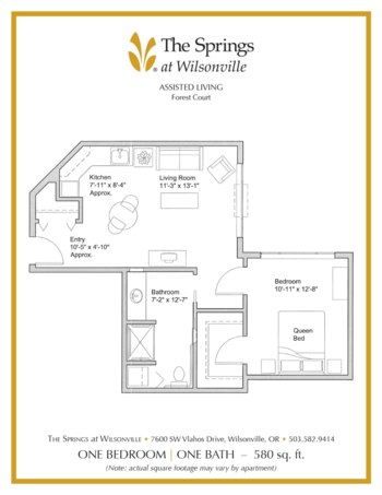 Floorplan of The Springs at Wilsonville, Assisted Living, Wilsonville, OR 3