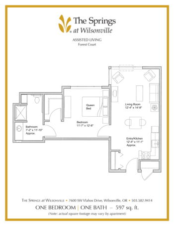 Floorplan of The Springs at Wilsonville, Assisted Living, Wilsonville, OR 4