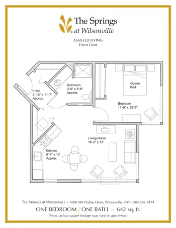 Floorplan of The Springs at Wilsonville, Assisted Living, Wilsonville, OR 5