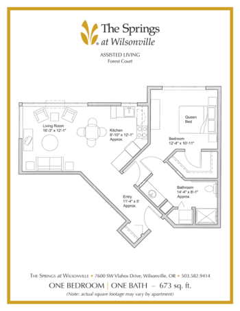 Floorplan of The Springs at Wilsonville, Assisted Living, Wilsonville, OR 6