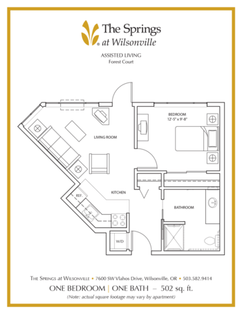 Floorplan of The Springs at Wilsonville, Assisted Living, Wilsonville, OR 7