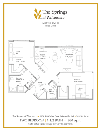 Floorplan of The Springs at Wilsonville, Assisted Living, Wilsonville, OR 10