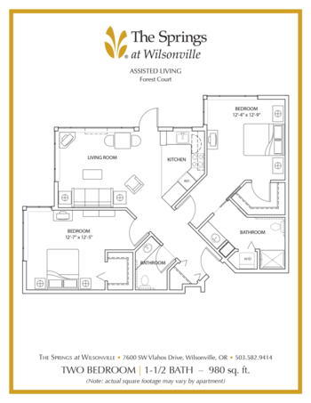 Floorplan of The Springs at Wilsonville, Assisted Living, Wilsonville, OR 11