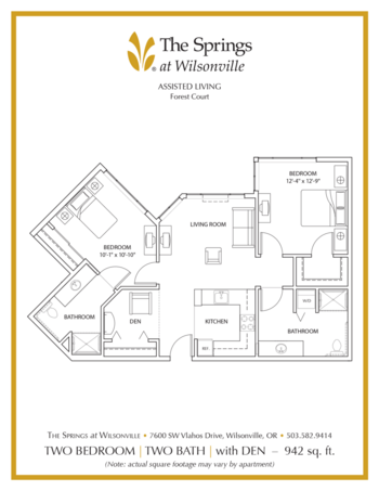 Floorplan of The Springs at Wilsonville, Assisted Living, Wilsonville, OR 13