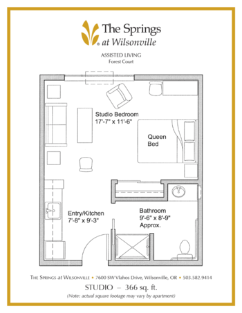 Floorplan of The Springs at Wilsonville, Assisted Living, Wilsonville, OR 14