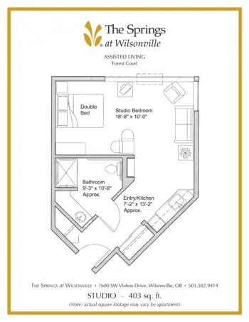 Floorplan of The Springs at Wilsonville, Assisted Living, Wilsonville, OR 15