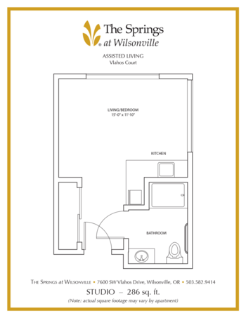 Floorplan of The Springs at Wilsonville, Assisted Living, Wilsonville, OR 18