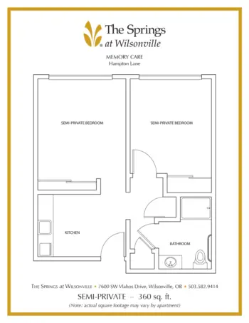 Floorplan of The Springs at Wilsonville, Assisted Living, Wilsonville, OR 20