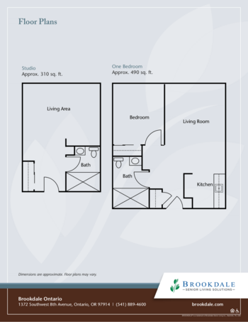 Floorplan of Brookdale Ontario, Assisted Living, Ontario, OR 1