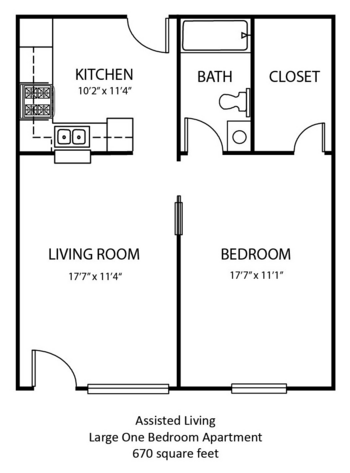 Floorplan of Country Charm, Assisted Living, Greenwood, IN 1