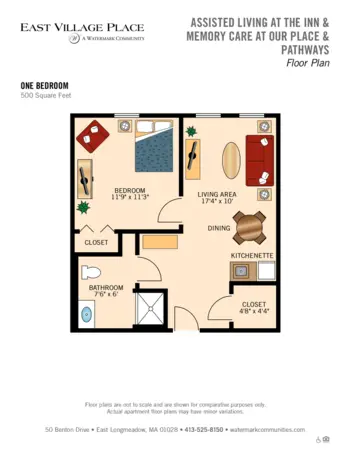 Floorplan of East Village Place, Assisted Living, East Longmeadow, MA 2