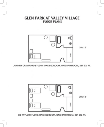 Floorplan of Glen Park at Glendale - Mariposa St, Assisted Living, Glendale, CA 1