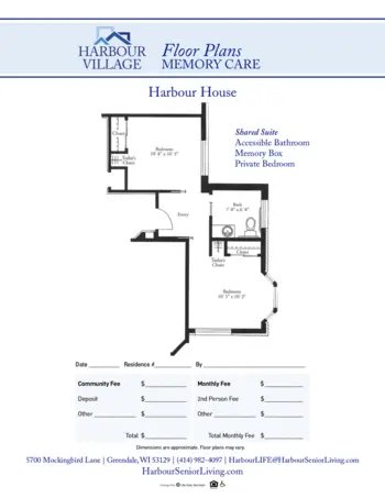 Floorplan of Harbour Village, Assisted Living, Greendale, WI 7